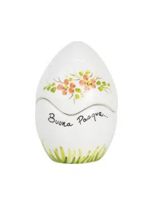 Uova di Pasqua con Fiorellini decorati Arancio 13cm