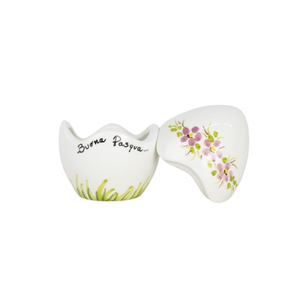 Uova di Pasqua con Fiorellini decorati Lilla 13cm