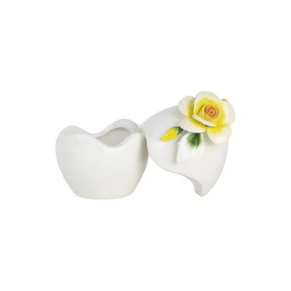 Uova di Pasqua con Rose Giallo 13cm