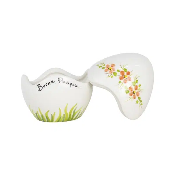 Uova di Pasqua con Fiorellini decorati Arancio 16cm