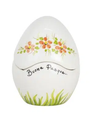 Uova di Pasqua con Fiorellini decorati Arancio 16cm