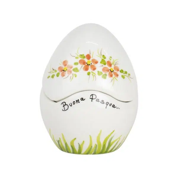 Uova di Pasqua con Fiorellini decorati Arancio 16cm