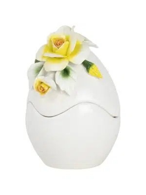 Uova di Pasqua con Rose Giallo 16cm