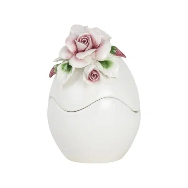 Uova di Pasqua con Rose Rosa 16cm