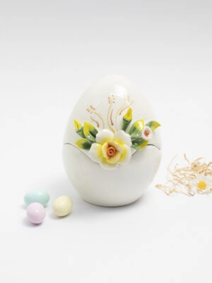 Easter Eggs with Yellow Rose