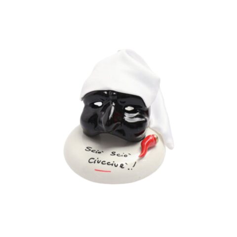 Maschera di Pulcinella su Base Tonda