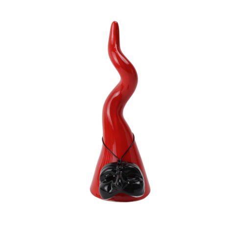 Corno in Ceramica con Maschera di Pulcinella