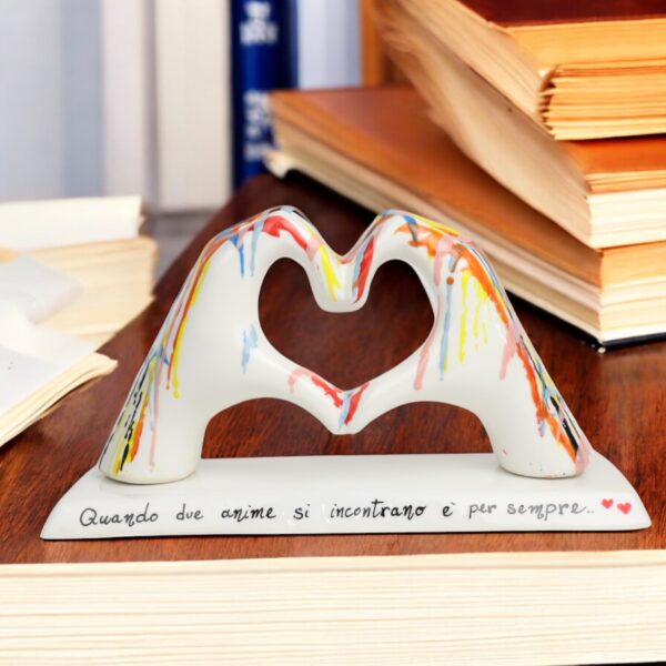 Mani a Cuore Multicolor con base