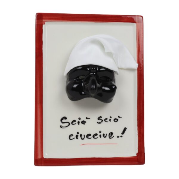 Quadretto in Ceramica con Maschera di Pulcinella