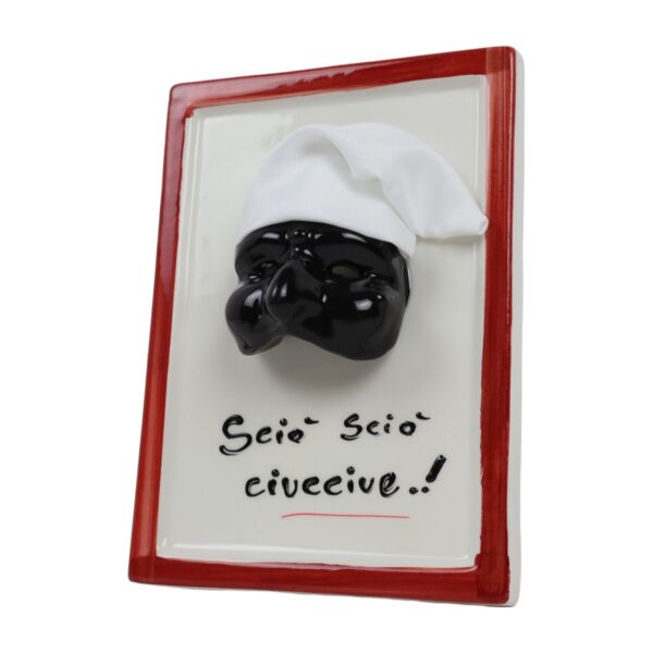 Quadretto in Ceramica con Maschera di Pulcinella