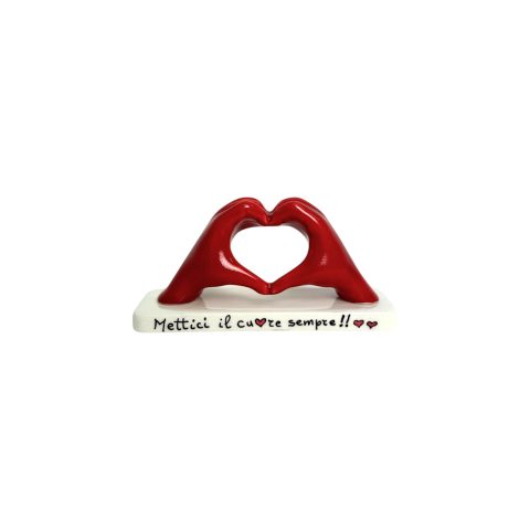 Mani a Cuore Rosso piccola con base